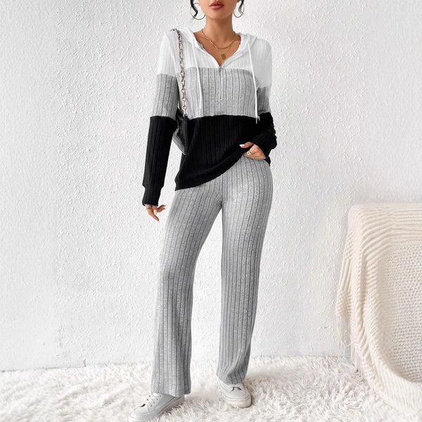 Loose Knitted Sweatshirt Suit