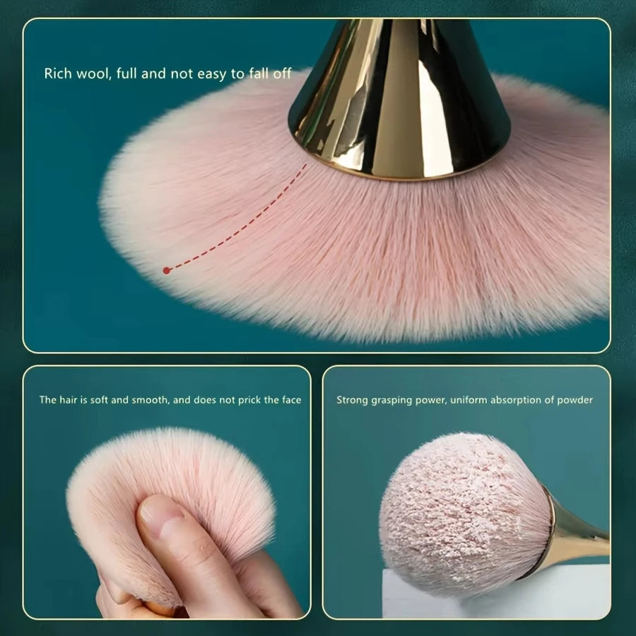 Rose Golden Fan Brush