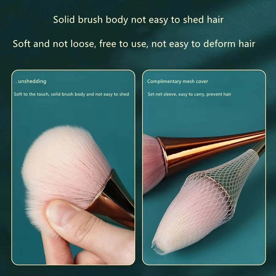 Rose Golden Fan Brush