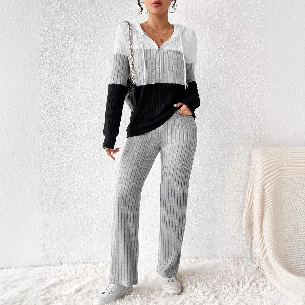 Loose Knitted Sweatshirt Suit
