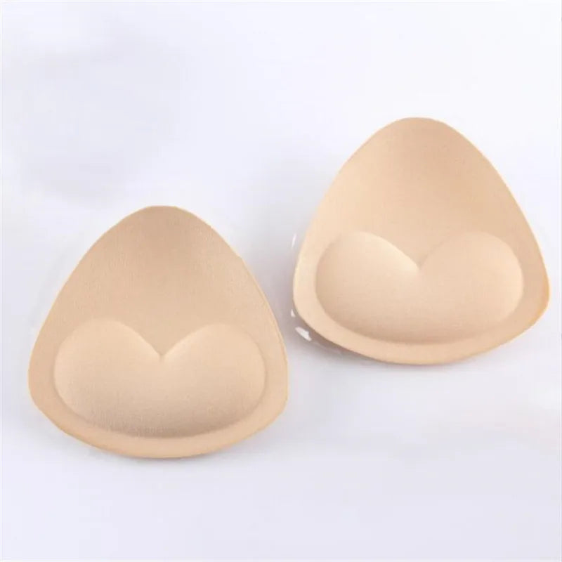 1Pair Thick Sponge Bra Pads for Women Swimsuit Breast Push up Breast Enhancer Removeable Bra Pads Inserts Cups Bra Accessories
