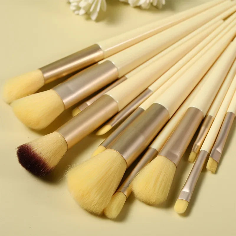 13purpleflower holly leaf makeup brush suit