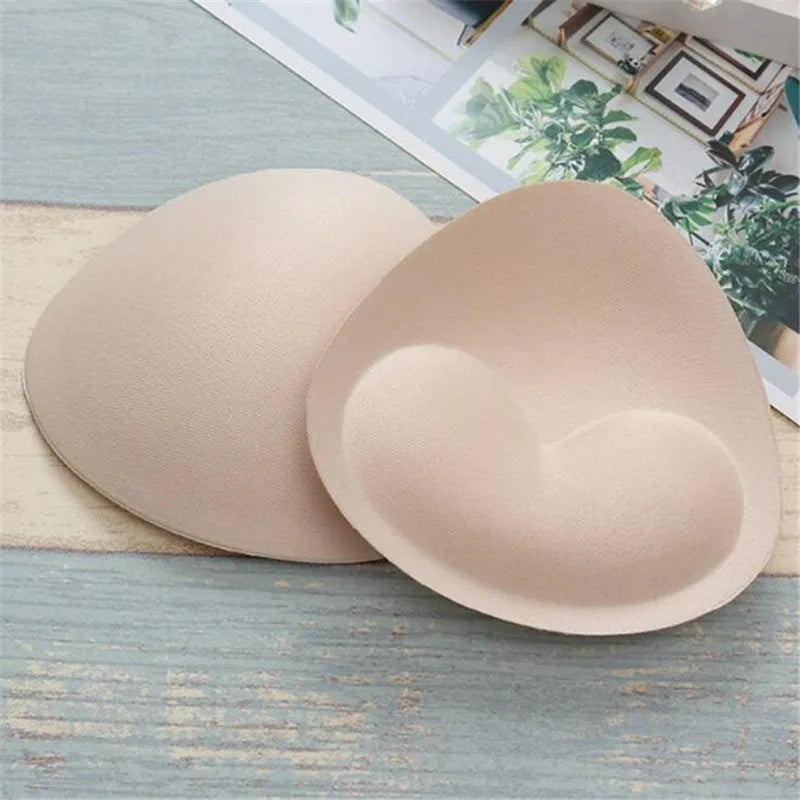 1Pair Thick Sponge Bra Pads for Women Swimsuit Breast Push up Breast Enhancer Removeable Bra Pads Inserts Cups Bra Accessories