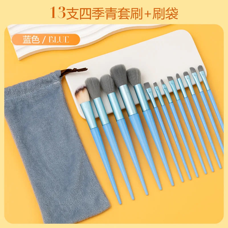 13purpleflower holly leaf makeup brush suit