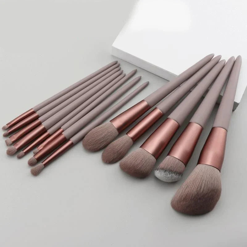 13purpleflower holly leaf makeup brush suit