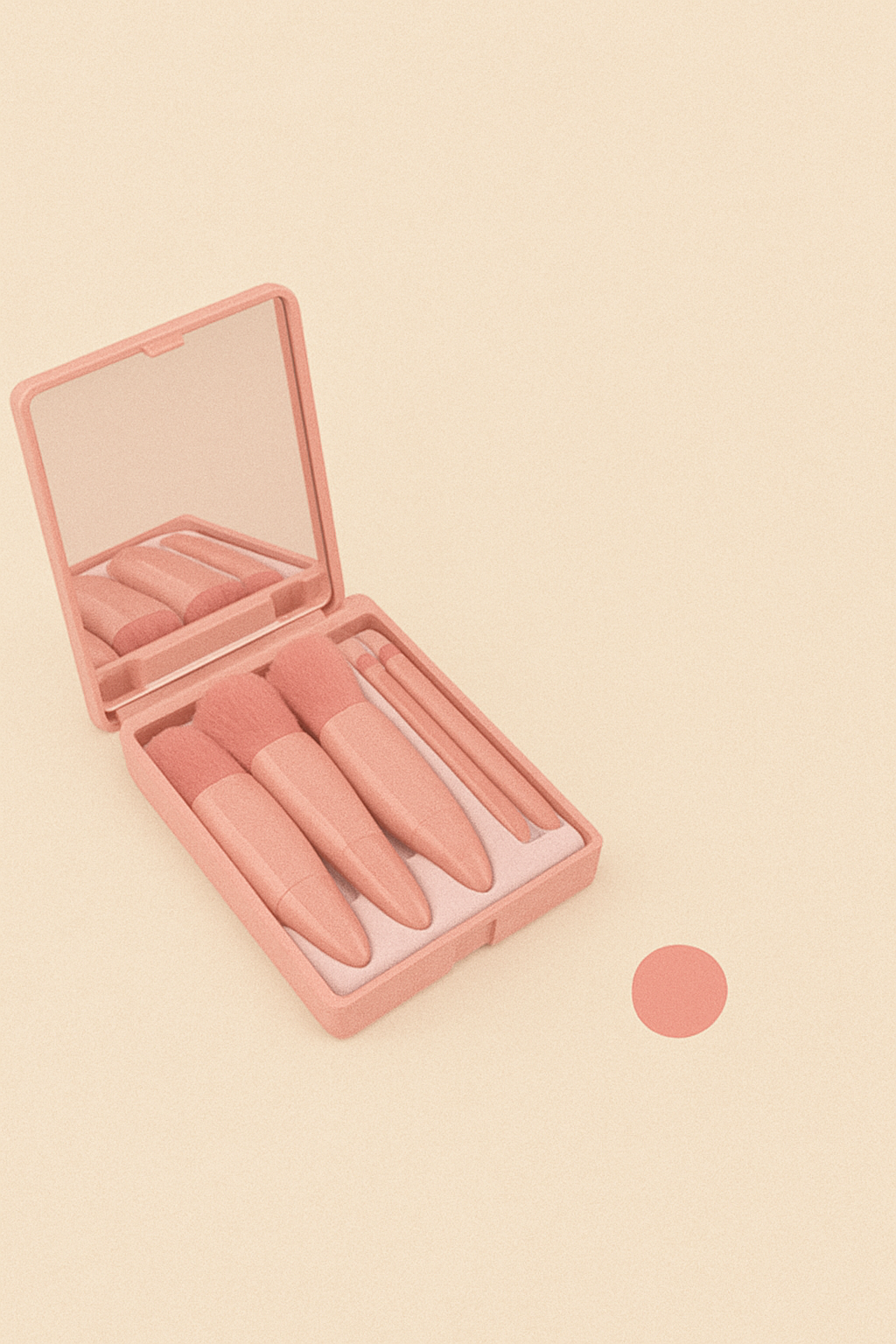 Portable Makeup Brush Set With Mirror