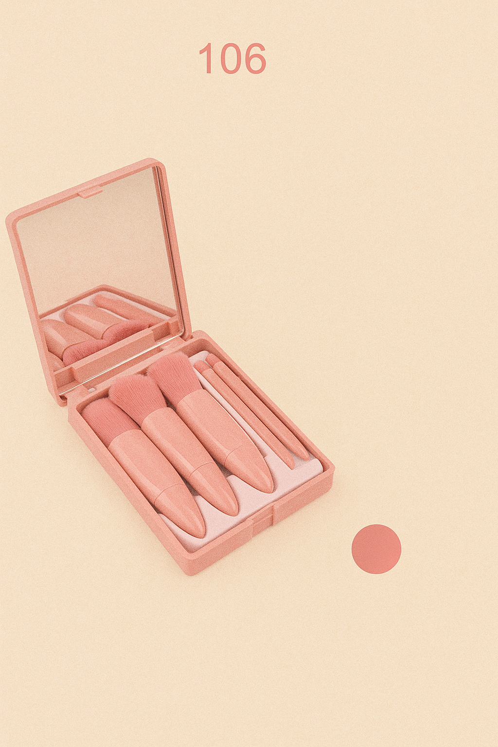 Portable Makeup Brush Set With Mirror