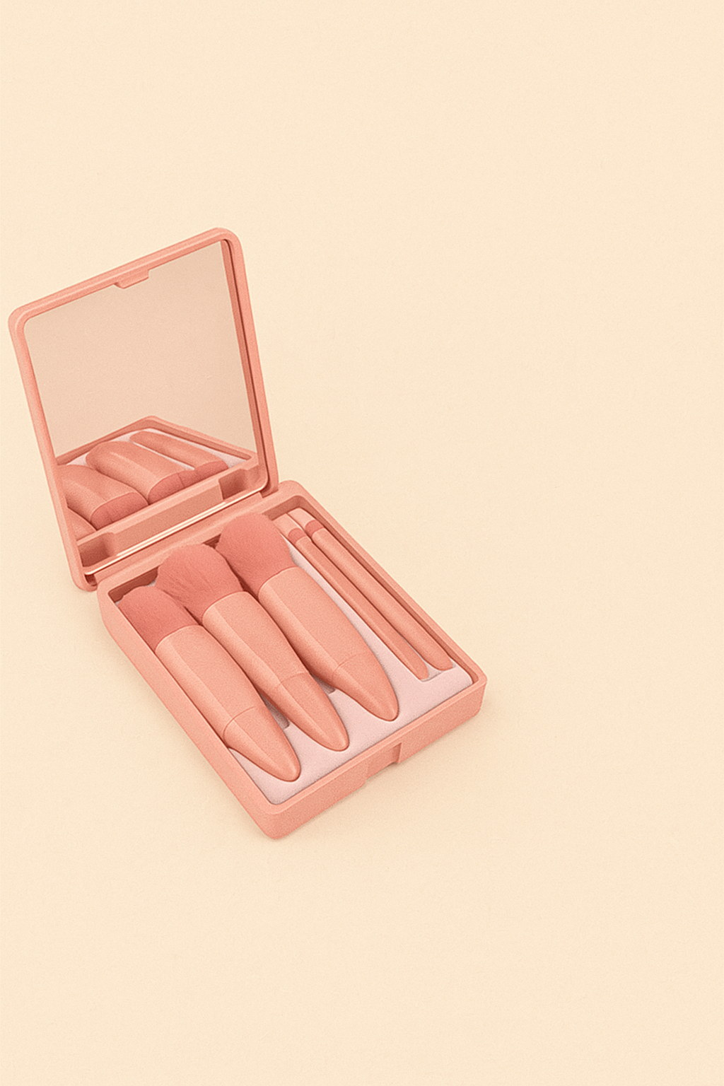 Portable Makeup Brush Set With Mirror