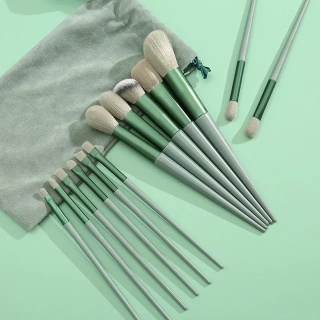 13purpleflower holly leaf makeup brush suit