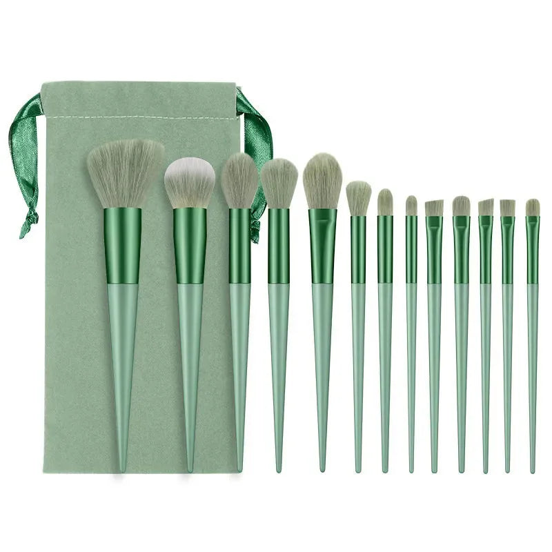 13purpleflower holly leaf makeup brush suit