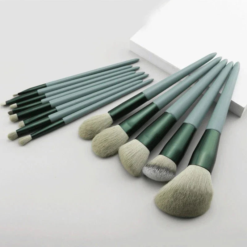 13purpleflower holly leaf makeup brush suit