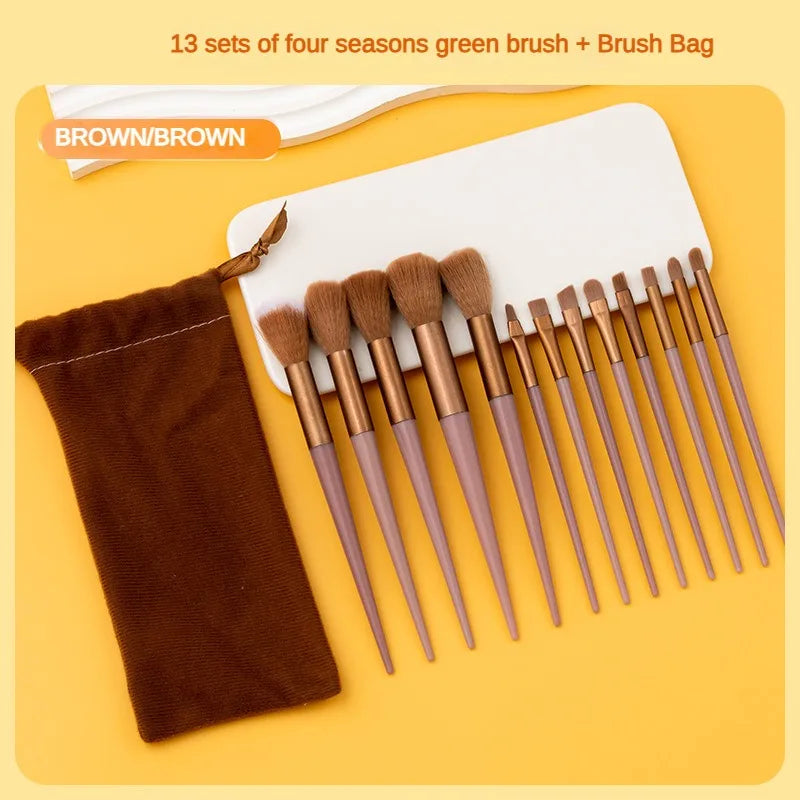 13purpleflower holly leaf makeup brush suit