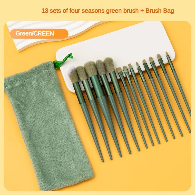 13purpleflower holly leaf makeup brush suit