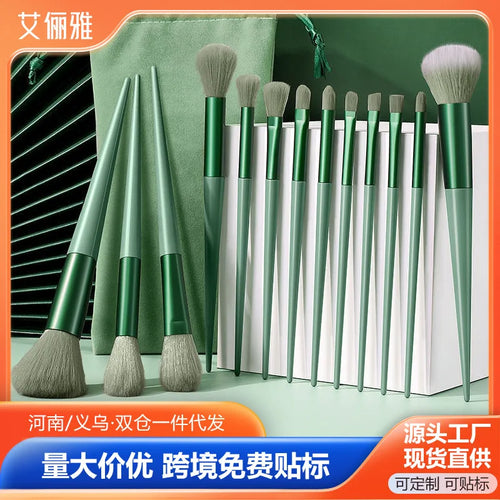 13purpleflower holly leaf makeup brush suit